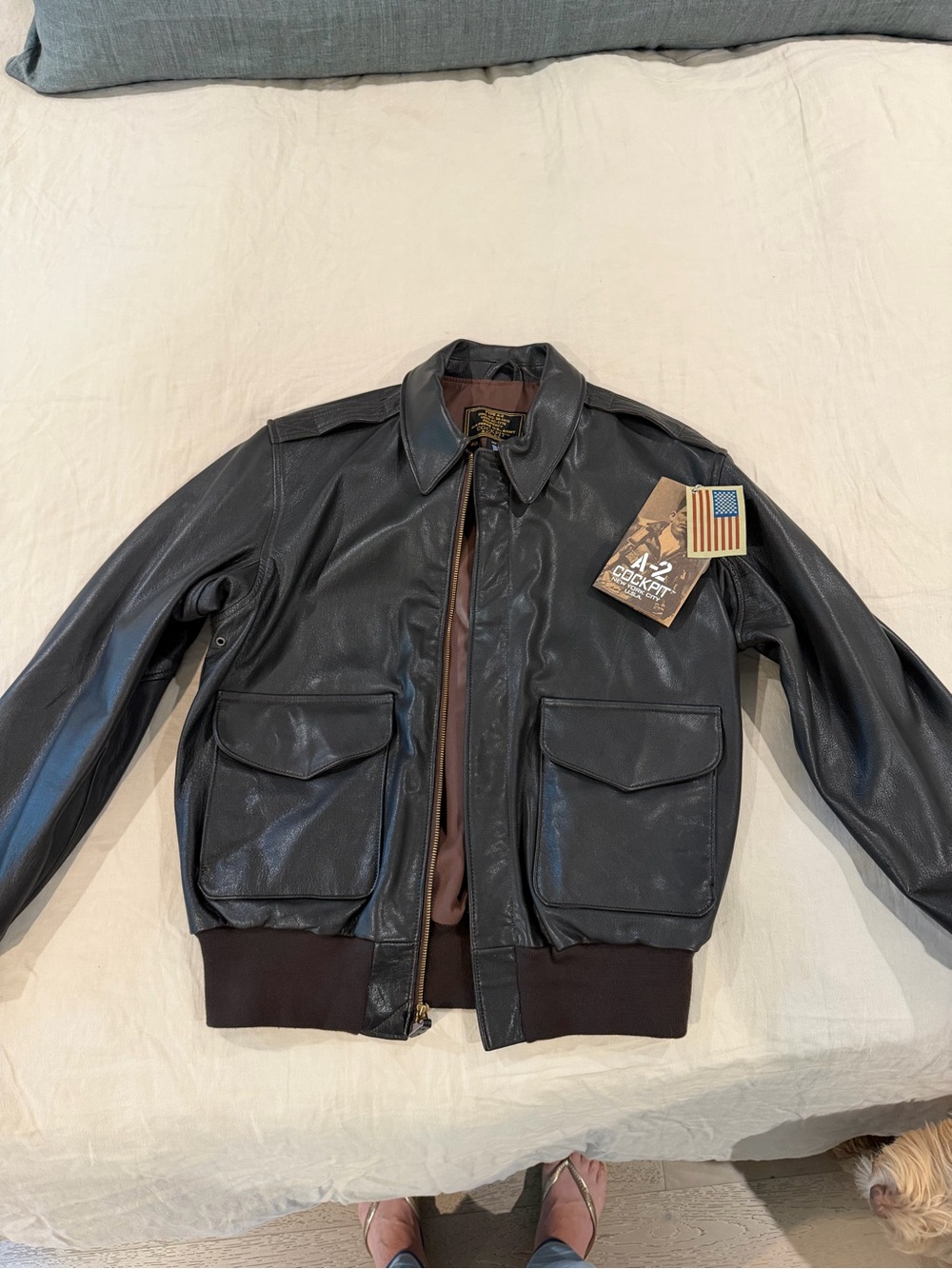 Men’s Chocolate Brown Leather A-2 Flight Jacket